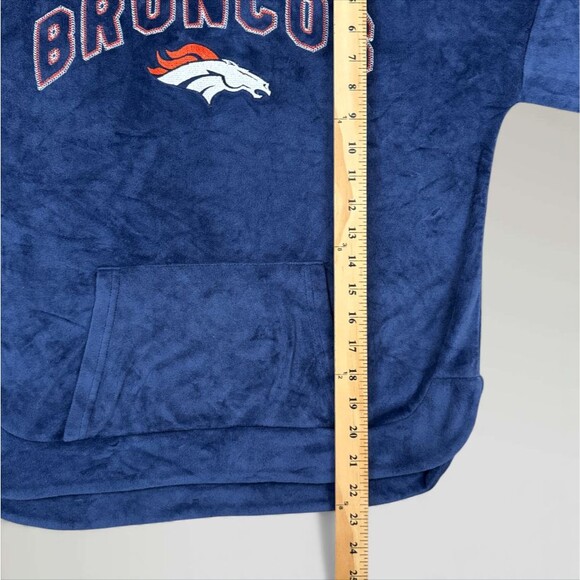 Denver Broncos Women's Velour Hoodie Sweatshirt Blue NFL Team Apparel Sz Sm - Picture 6 of 7
